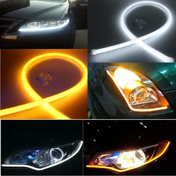 

kanuoc Car led DRL Daytime Running Light Guide light strips For mitsubishi asx lancer 9 10 pajero outlander l200 galant opel vw