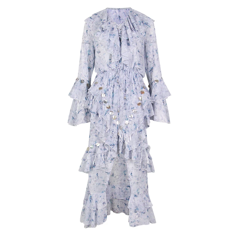 Big Promo s6vQj GALCAUR Summer Sequin Patchwork Dresses For Women V Neck Flare Long Sleeve Ruffles A Line Party Dress Female Fashion New 2019 Big Promo s6vQj GALCAUR Summer Sequin Patchwork Dresses For Women V Neck Flare Long Sleeve Ruffles A Line Party Dress Female Fashion New 2019