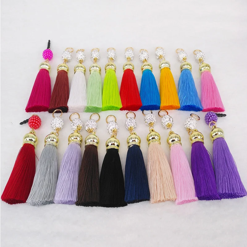 5Pcs/Lot Colorful Fiber Tassel Pendant Beads Ball DIY Jewelry Accessories for Phone Charms Decor Handmade Gift Key Chain Parts | Украшения