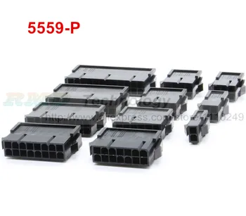 

10pcs/lot black 5559-P 5559 4.2mm Automotive wiring harness connector female 2 - 12 pin for PC / computer ATX graphics card