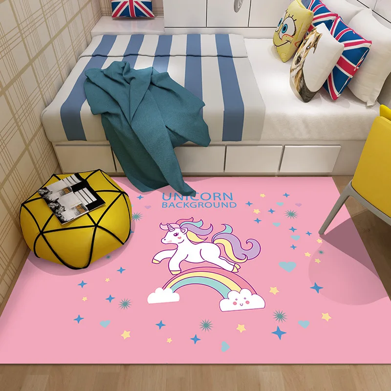 Baby Crawl Rugs Creative Unicorn Pattern 3D Carpet Children's Bedroom Game Gym Play Mats Kids Room Decor soft Carpets child gift - Цвет: 16