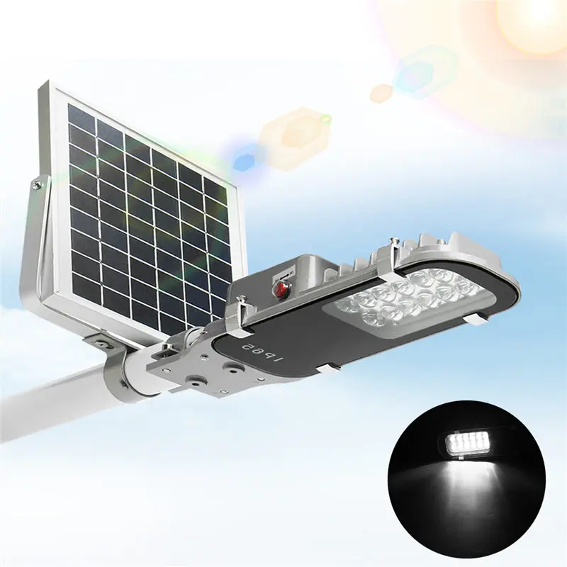 

Smuxi 12 LED Solar Street Light 7.4V 5W Solar Powered Panel Outdoor Garden Walkway Lighting Waterproof Light Control