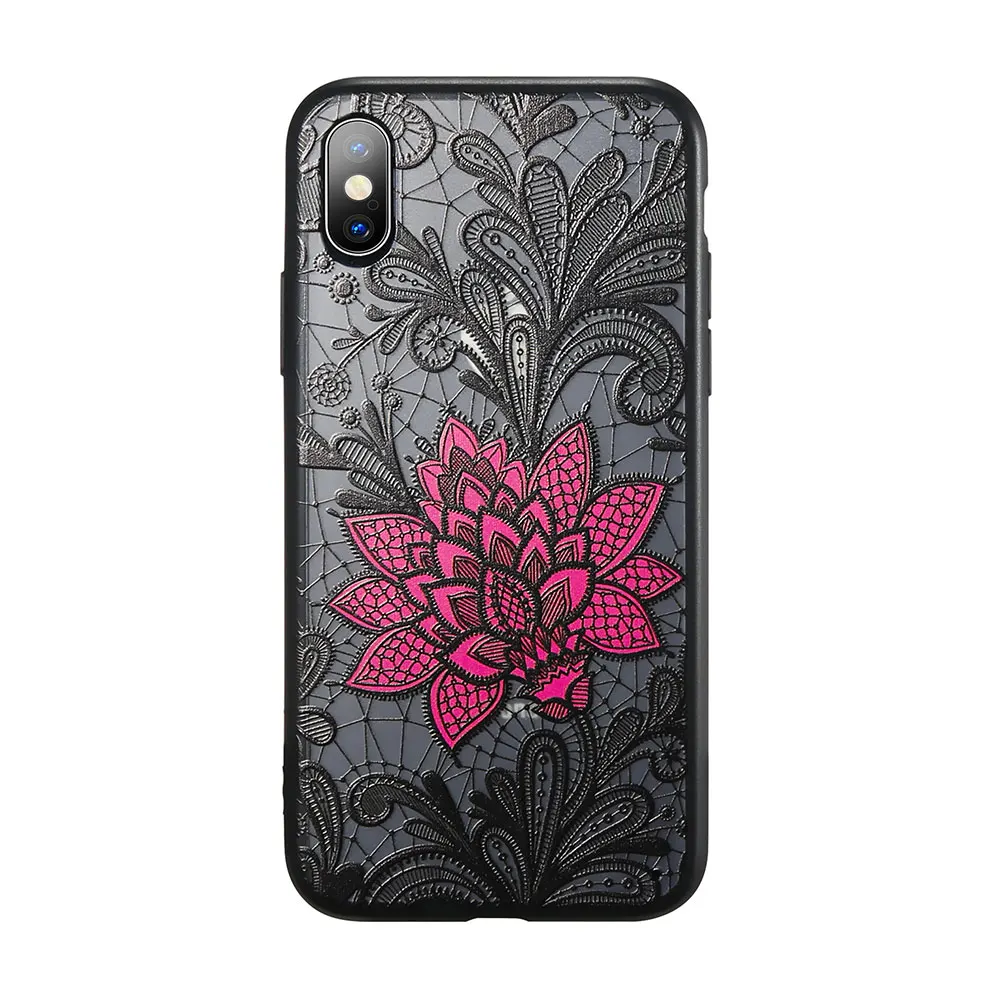 KISSCASE black rose чехол для iPhone 7/8/X/XR/6/6 S Plus чехол для iPhone 7 Plus/8 плюс/XS MAX/5 5S SE чехол/футляр/Coque/Fundas чехол на айфон 7 чехол на айфон 6 s - Цвет: Flower two