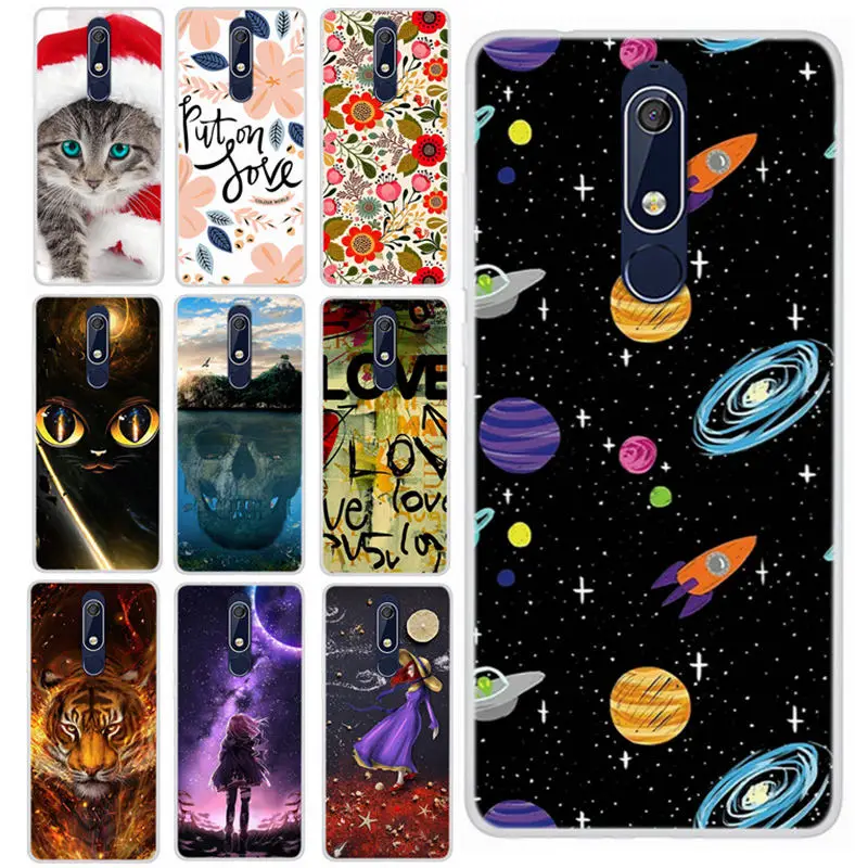 

Silicon Case For Nokia 5 5.1 2018 Cover 3D Print Patterned TPU Soft Phone Cover For Nokia 5.1 TA-1061 Nokia5 TA 1053 Cases ky204
