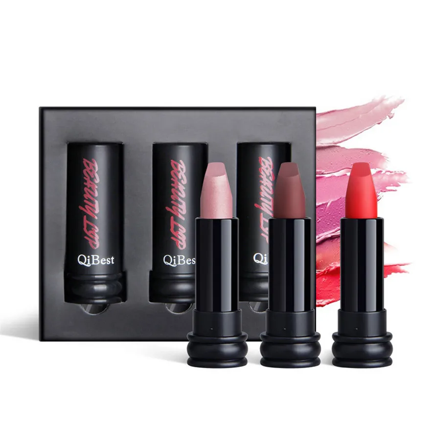 Buy New Fashion Matte Lipstick Set QIBEST 3PCS Waterproof Matte Liquid Lipstick