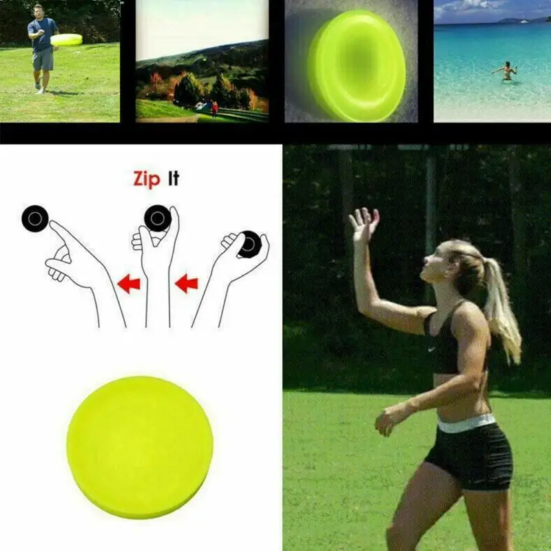 

Fingertip Toy Soft Yellow Flexible Catching Game Outdoor Pocket Spin In Flying Disc Mini Zip Round Silicone Kids