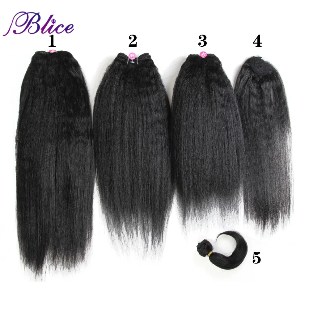 Blice Синтетический Наращивание волос 1" 16" 1" плетение волос Kanekalon чистый цвет пучки волос для женщин Yaki прямые 5 шт./упак