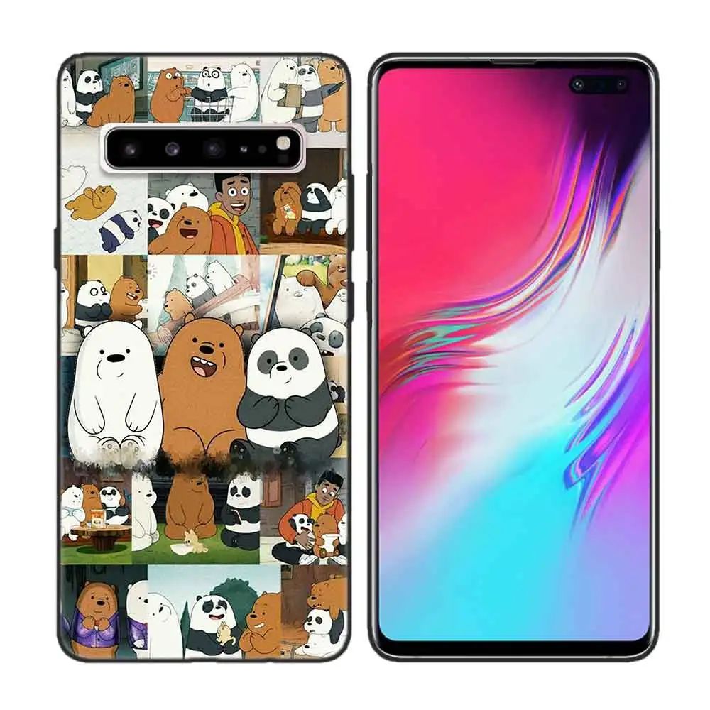 Черный мягкий силиконовый чехол для samsung Galaxy S7 S8 S9 S10 5G S10E J4 J6 J8 M20 Note 8 9 10+ Edge Plus Мы Голые Медведи Pa