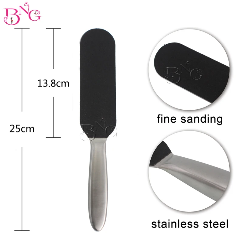 

BNG Large Size Pedicure Foot Rasp File Calluses Remover Metal Hand+ 10pcs Black Sanding Cloth Foot Rasp Care Alicate Cuticula