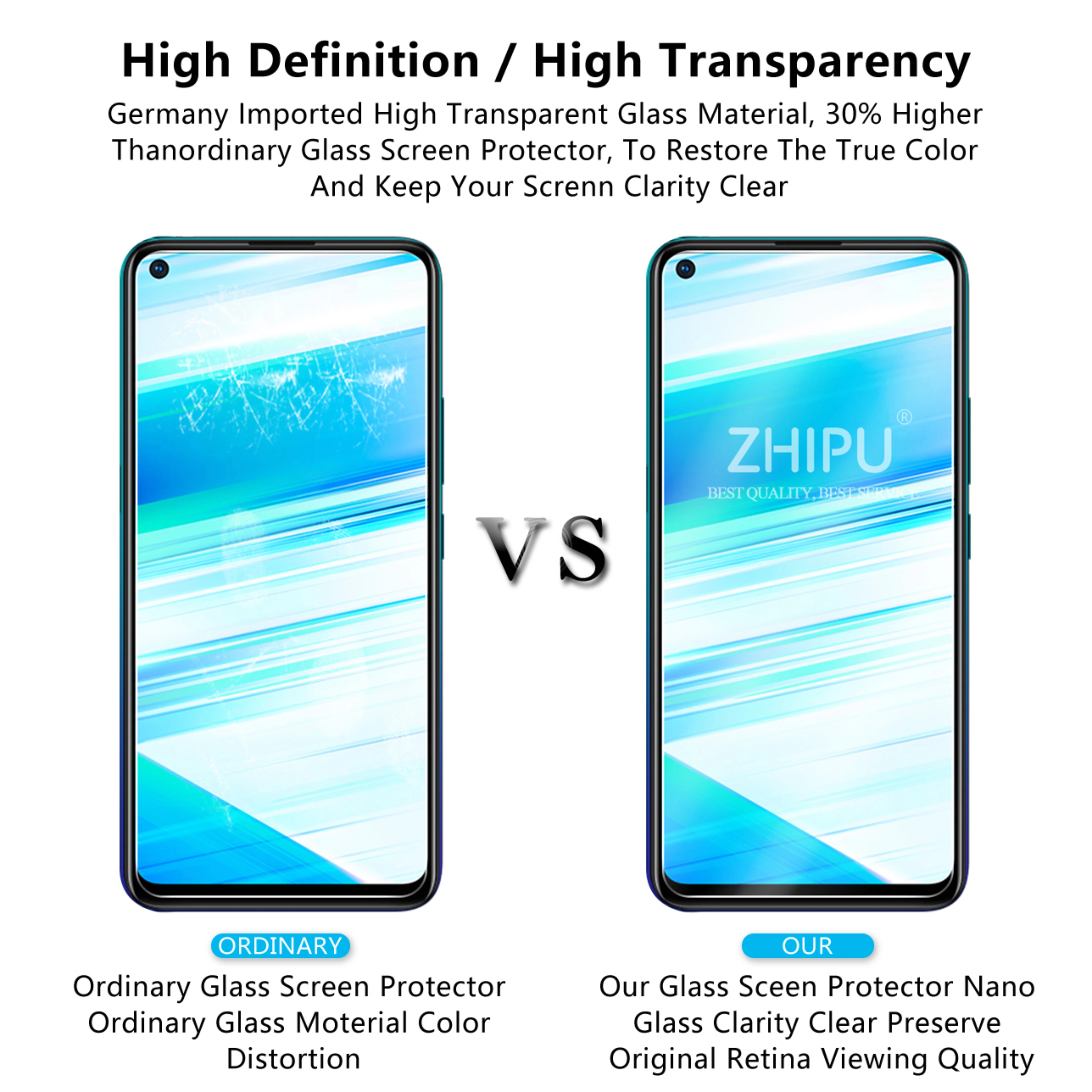 Закаленное стекло для VIVO Z5X Защитное экрана 2.5D 9H Премиум защитная пленка|Защитные