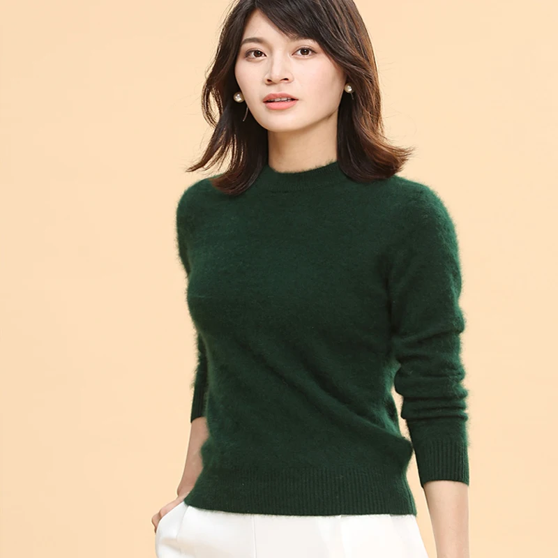 Super Warm Fluffy Mink Cashmere Soft Fur O-neck Sweaters and Pullovers for Women Autumn Winter Jumper Female Brand WA651 | Женская