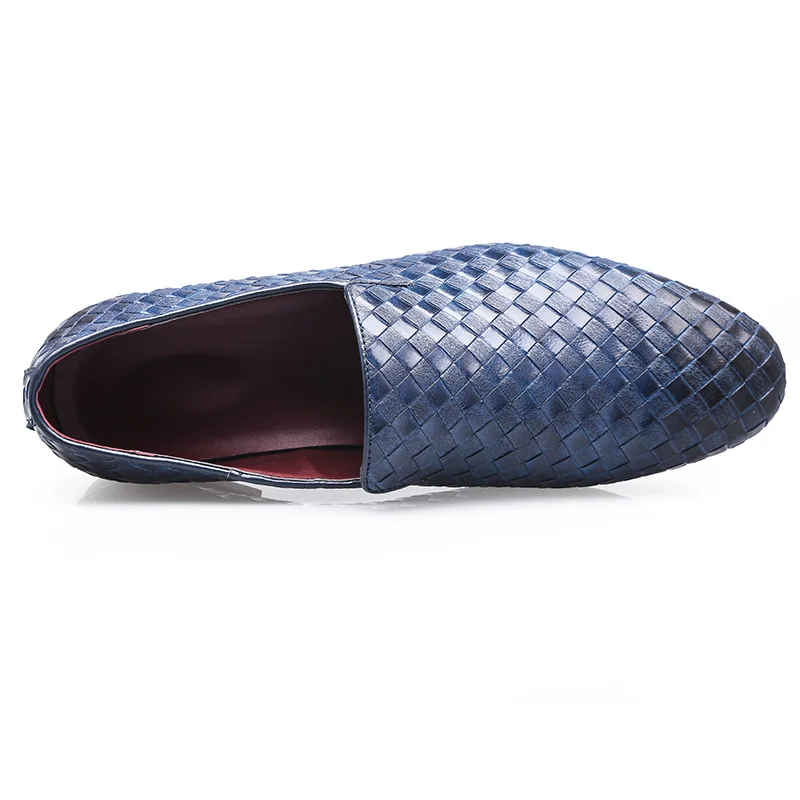 Drop Shipping Driving Oxfords Men Shoes Braid Leather Casual Shoes Men Moccasins Loafers Italian Flats