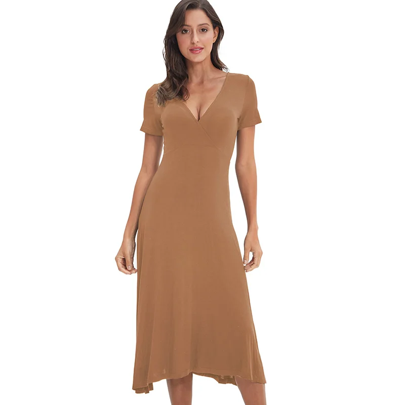 Экологичное вискозное женское платье с коротким рукавом длинное платье женское летнее платье очень мягкое M302123