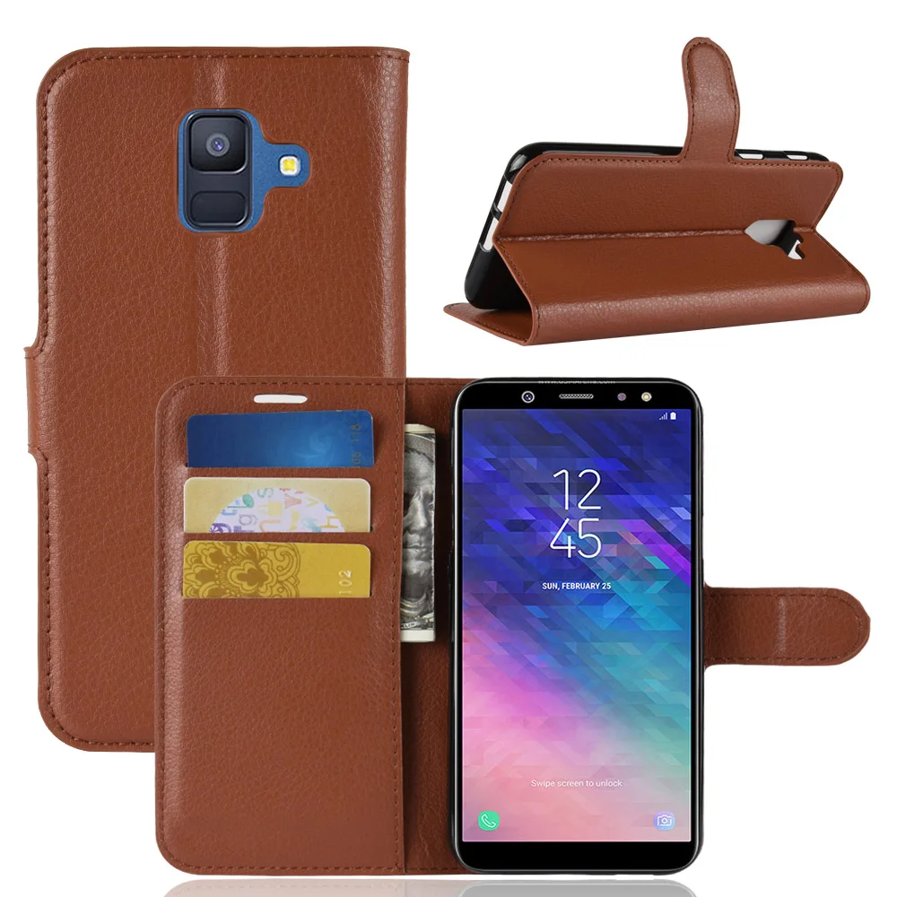 

CYBORIS Luxury Phone Case For Samsung Galaxy A6 2018 Coque Flip Cover For Samsung Galaxy A6 2018 Bags with Stand Card Holder