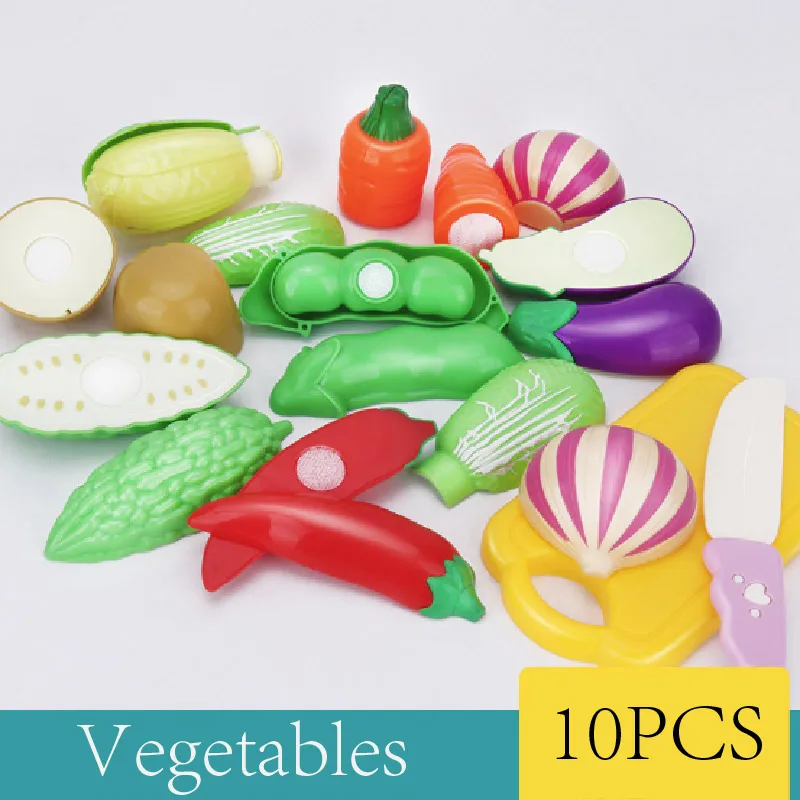 Дети ролевые ужин кухня играть еда игрушки Дети подарок фрукты овощи морская еда кухня интерес посуда костюм - Цвет: Vegetables