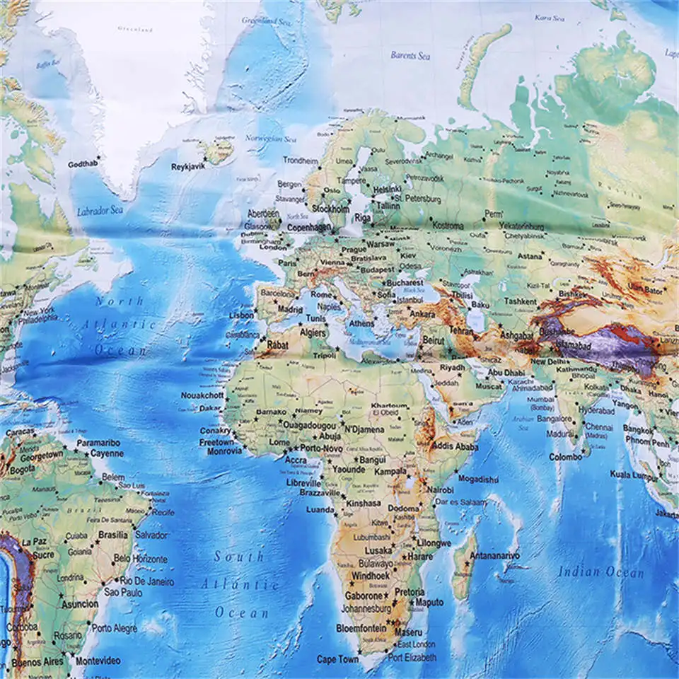 3 Pieces World Map Bedding Set Vivid Printed Blue Quilt Cover Set Super Soft Duvet Cover with Pillow Case For Gift