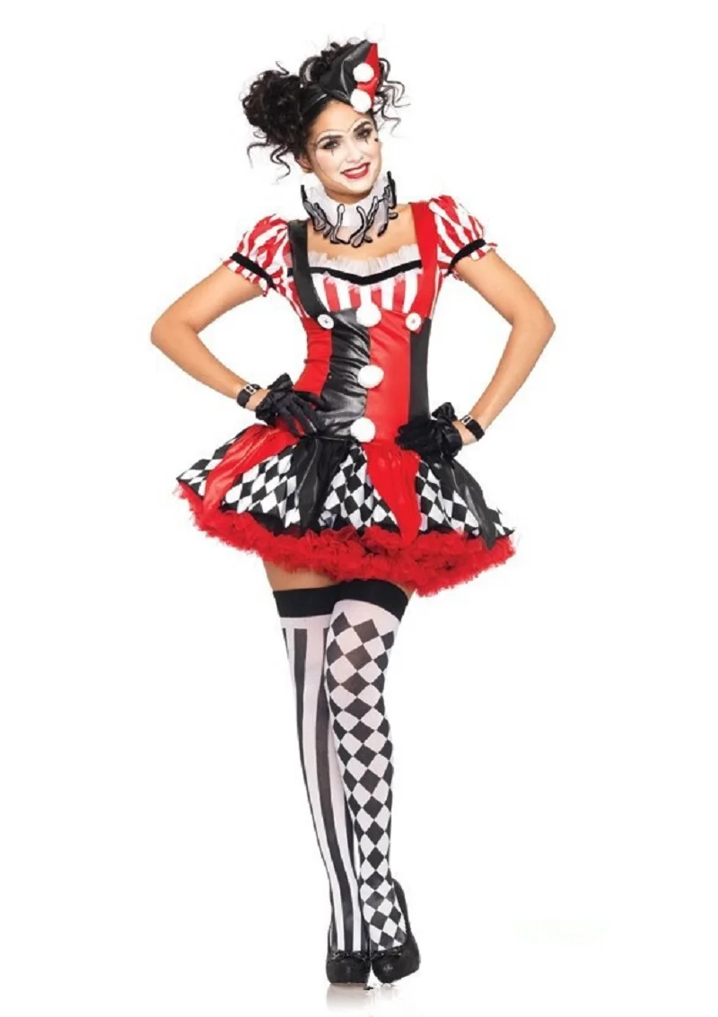 Adult Women/'s Funny Clown Costume Circus Carnival Fancy Dress