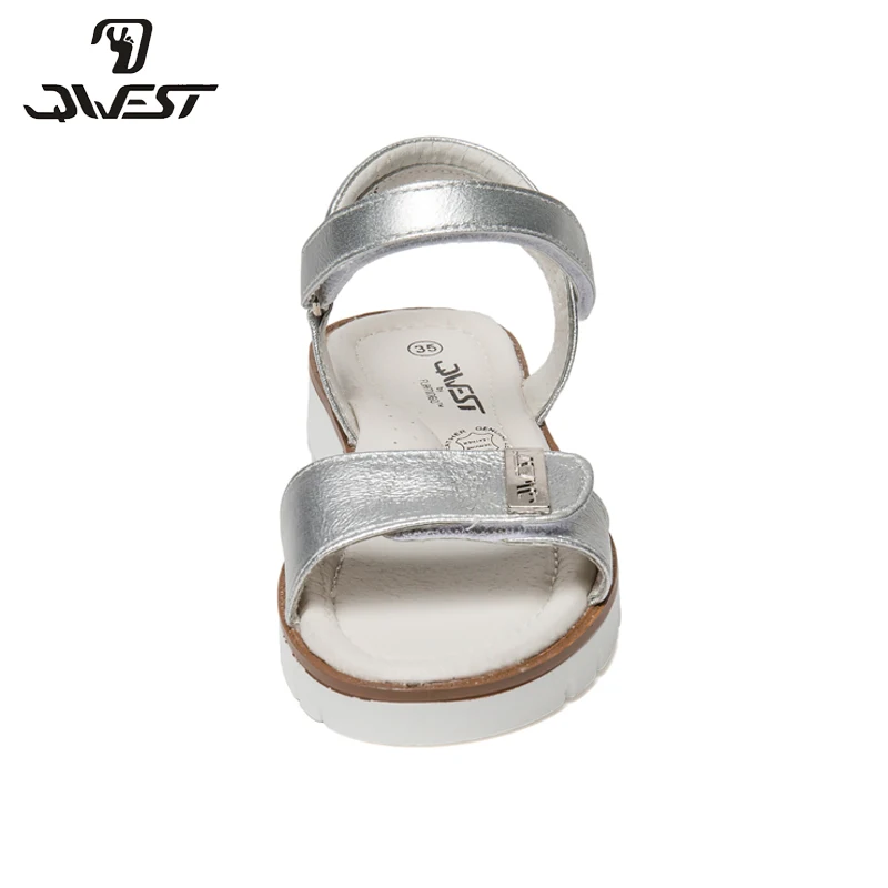 Босоножки QWEST для девочек 81S JSD 0794 кожаная стелька вид застежки – липучка прогулок
