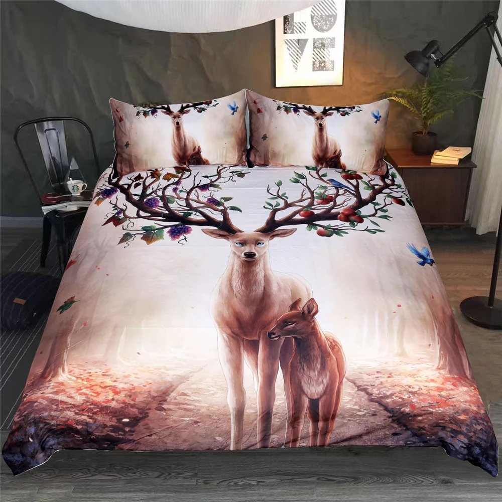 

JoJoesArt Elk 3d Bedding Duvet Cover Set Twin Full Queen King Size 1 Duvet Cover 2 PillowCase