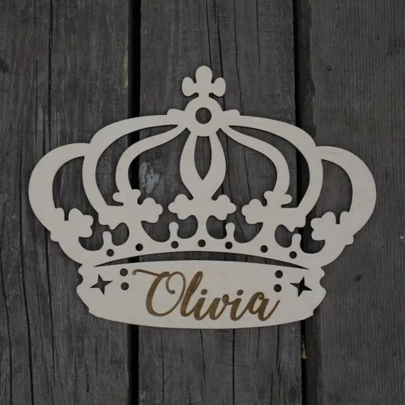 Персональная Королевская корона с вашим именем, украшение для детского стола, Висячие знаки, стол для дня рождения