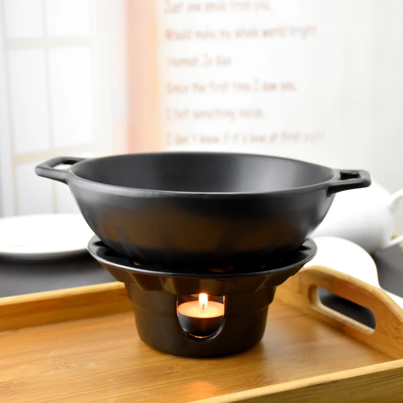 

Theme hotel restaurant Korean rice cake cheese casserole Hot pot set of heating furnace dry pot plate plate's ears