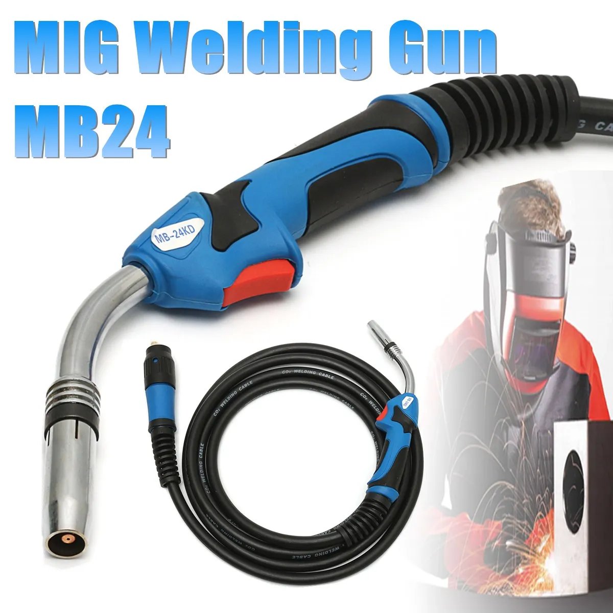 1Pcs Mb24 Mig Welding Gun-Torch with 5 Meter Length Lead Electric Welder Torch Stinger Parts