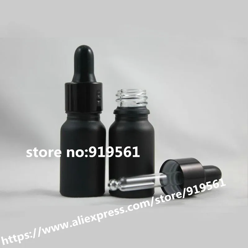 Download 10ml black Frosted glass bottle, shading glass dropper bottle, Essential oil/eye cream / serum ...