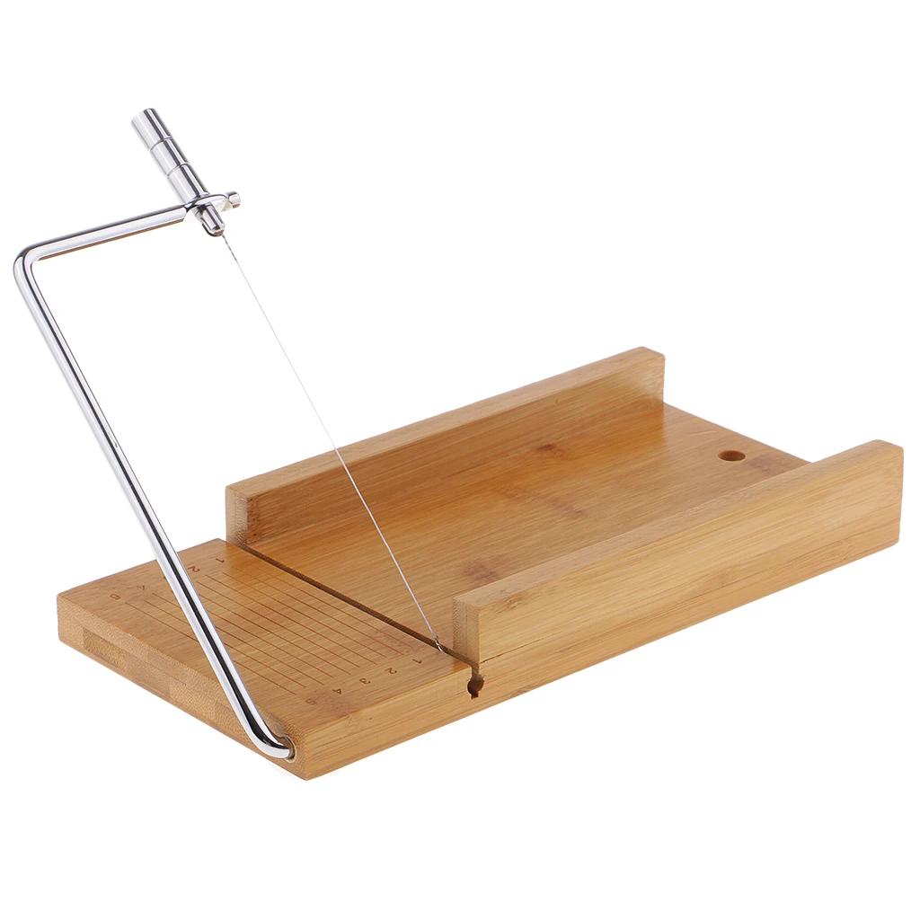 2 Pieces/set Soap Cutters Mold Cutting Tool with Wire Slicer + 1200ml Silicone Soap Loaf Mould with Wood Box Soap Making