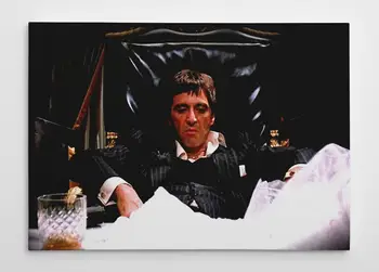 

100%Handmade Oil Painting Hand Al Pacino Gallery Wrapped Canvas Wall Art