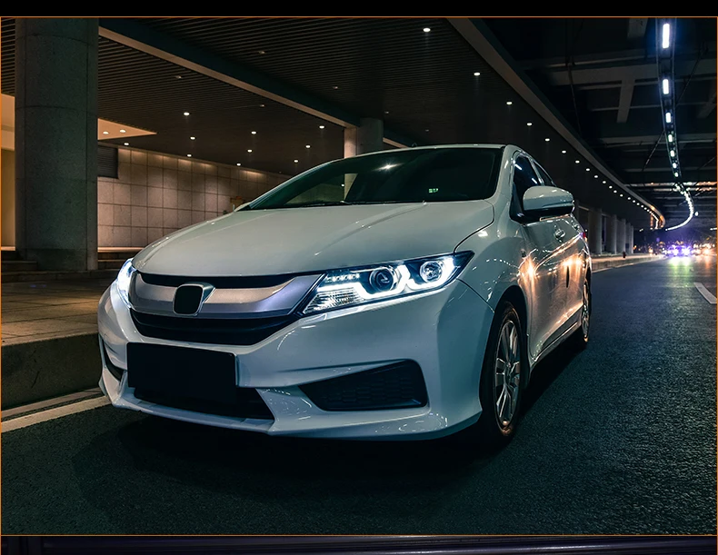 Doxa Автомобильные фары для Honda City фары U светодиодный DRL город фара переднего света Би ксеноновых фар, Высокопрочная конструкция H7 D2H объектив