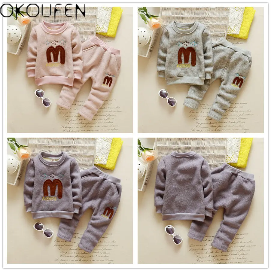 

2PCS Toddler Baby Boys Girls Kids warmth Clothing Tops+Pants Winter Outfits Set