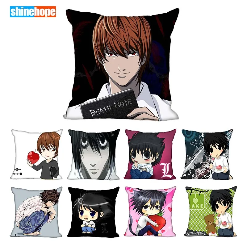 

45X45cm,40X40cm(one sides) Pillow Case Modern Home Decorative Death Note Pillowcase For Living Room Pillow Cover