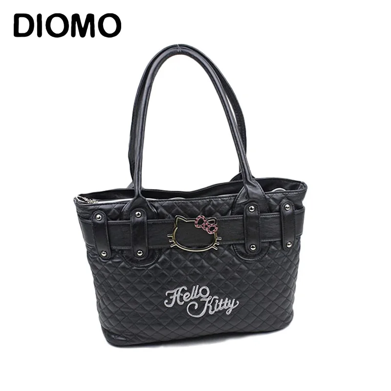 

DIOMO hello kitty bag women's handbag cartoon tote bags quilted diamond lattice bags sac femme