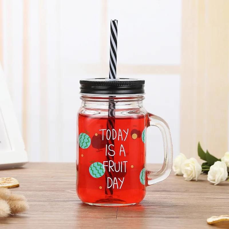 Green watermelon straw mug