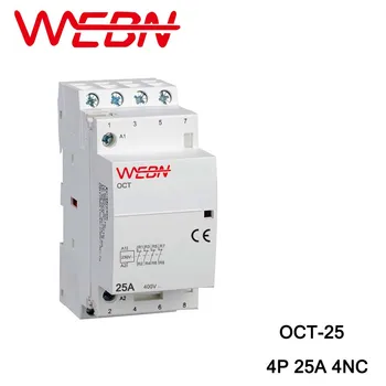 

OCT-25 Series AC Household Contactor 220V/230V 50/60Hz 4P 25A 4NC Four Normal Close Contact Din Rail Contactor