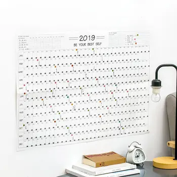 

Coloffice 2019 One Year Plan Table 365 Days Plan Schedule Punch Table High School Countdown Small Calendar Attached Sticker 1PC