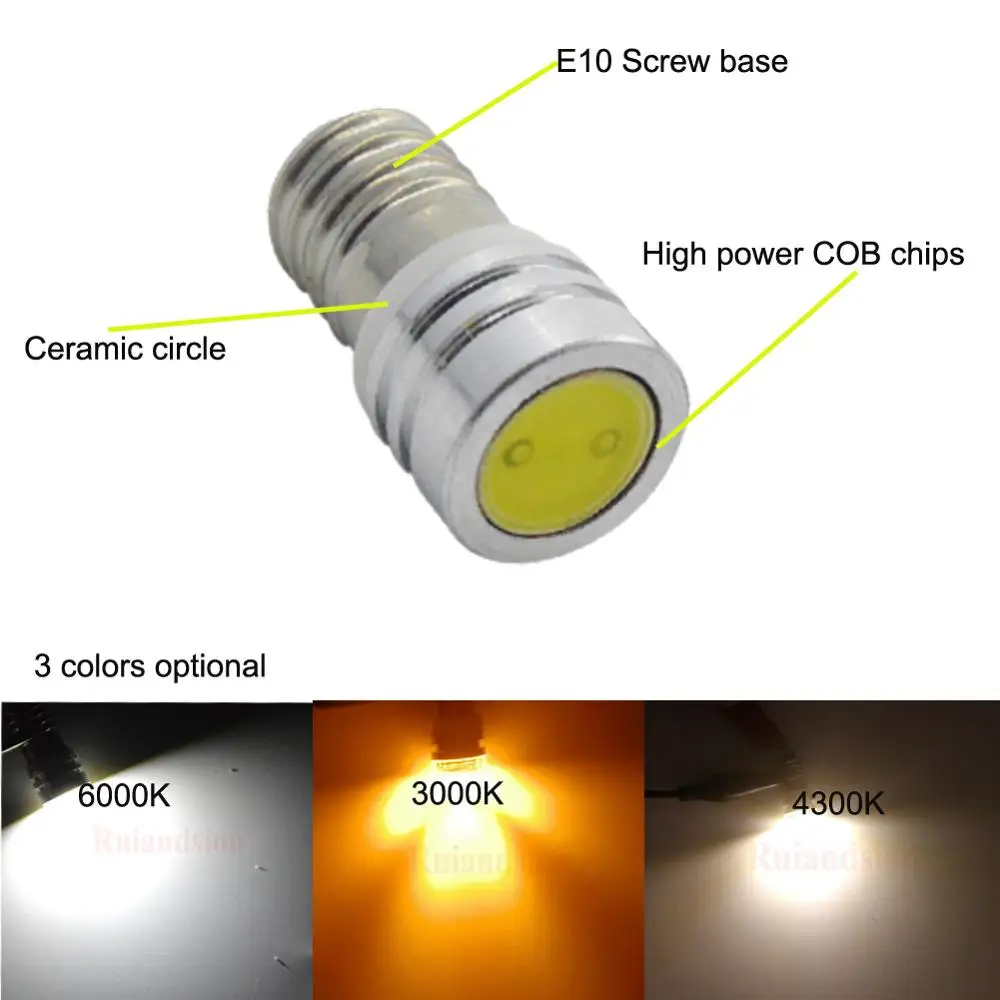 Сменная Светодиодная лампа для фокусировки 3 в E10 2 Вт 150 лм пост. Тока|cob led|bulb e10bulb led
