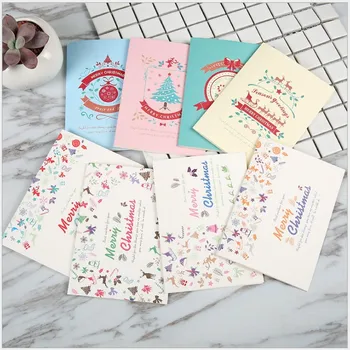 

Free shipping 45pcs children Greeting card Christmas cards with envelope greeting cards flora print Merry Christmas