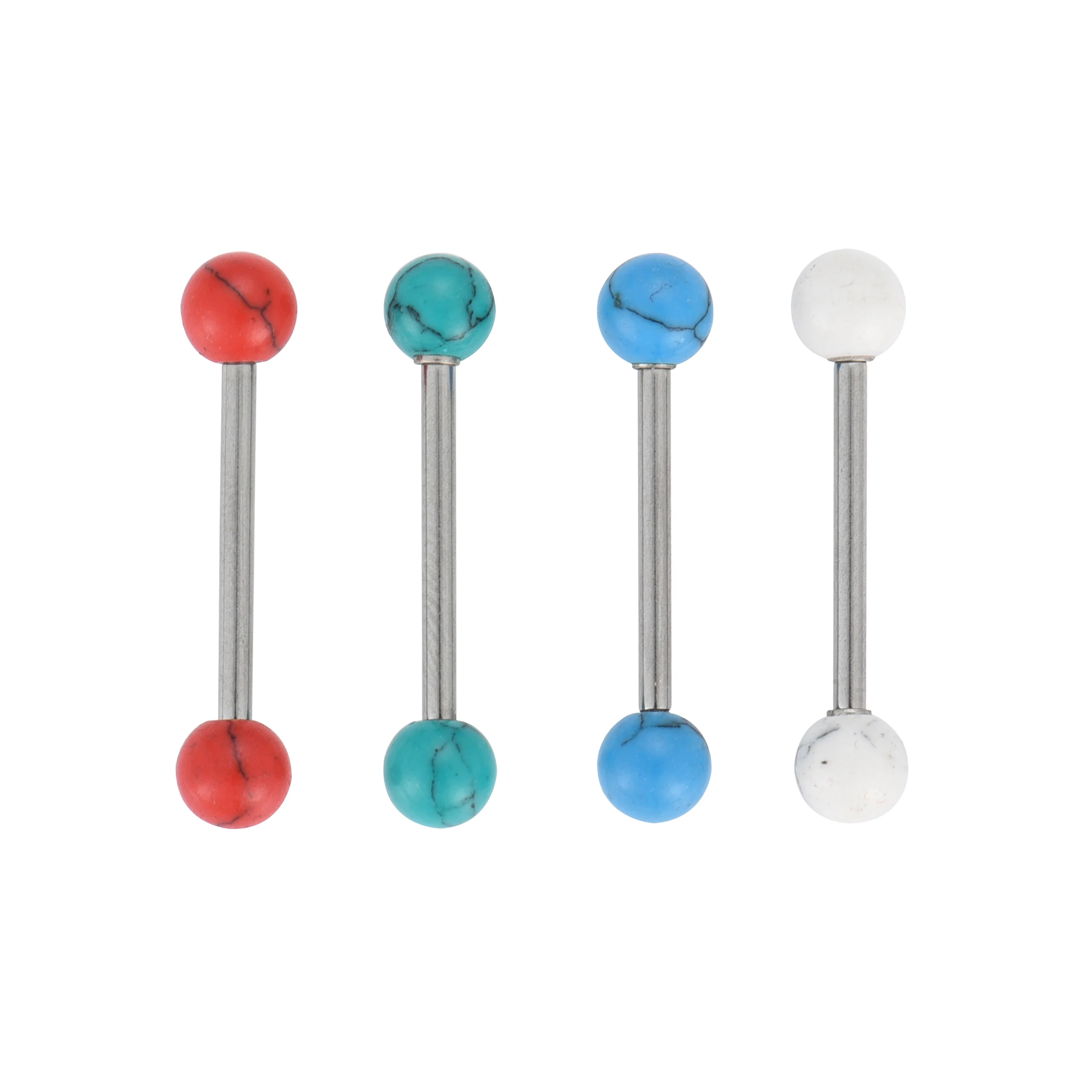 

Free shippment 50pcs Body Piercing Body Jewelry - Stone Punk Tongue/Nipple Ring Bar barbells Sleeping Piercing Bar NEW