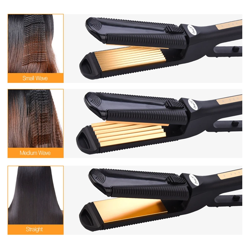 Online 3 en 1 corrugado plancha Styling Tool pelo Fluffy maíz Wave rizador de pelo profesional Curling Iron47