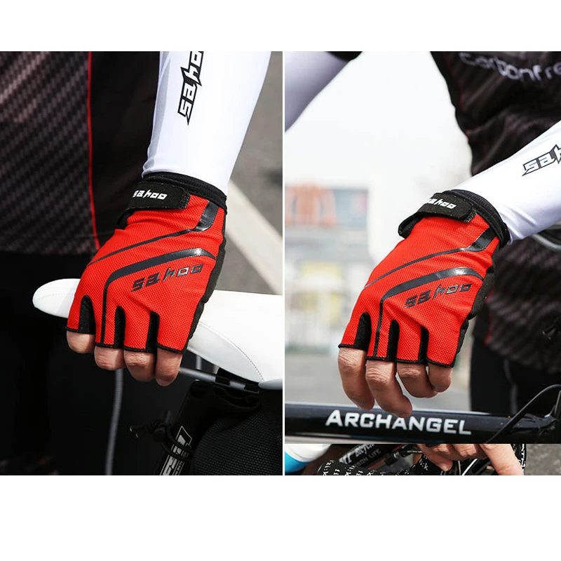 SAHOO летние велосипедные перчатки с открытыми пальцами Гелевые перчатки для горного велосипеда унисекс черные красные синие дышащие спортивные перчатки Guantes Ciclismo