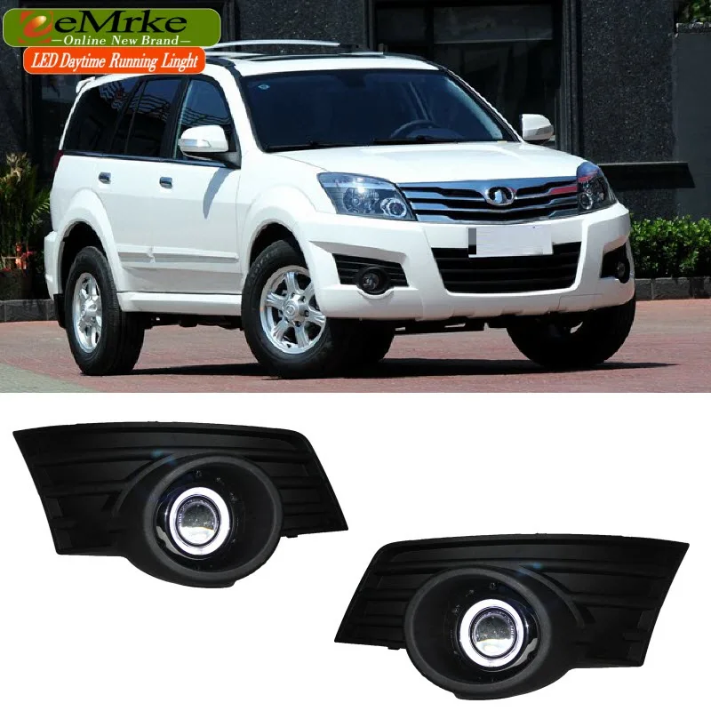 

EEMRKE For Great Wall Haval H3 2009-2011 2in1 COB LED Angel Eye DRL H11 55W Halogen Fog Lights Lamp Daytime Running Light
