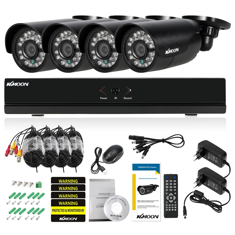 KKmoon 4CH 960H DVR комплект Открытый 800TVL камера безопасности система Комплект 4CH DVR Водонепроницаемый ночного видения CCTV камера DVR Комплект Евро запас