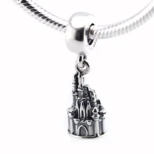 Walt Cenicienta Mundo Castillo Cuelgan Vintage Beads Fit Pandora Charms Pulsera Plata 925 Original Disny Moda Regalo de La Joyería DIY