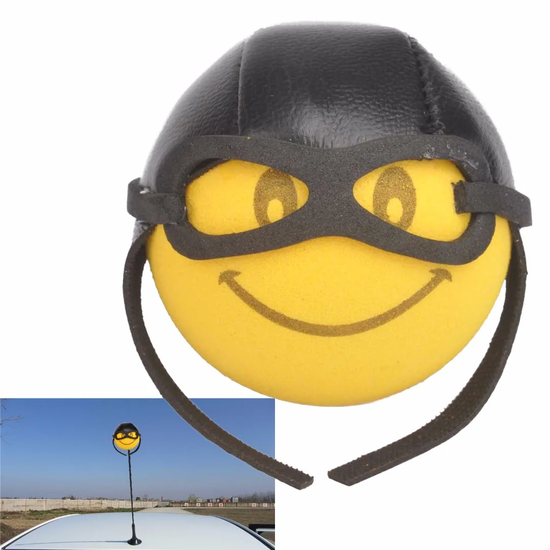 Новые Симпатичные уникальные смайлик счастливое лицо пилот автомобильная антенна ручка Топпер декоративные антенна мяч Декор Игрушка