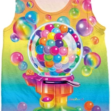 Майка-майка с объемным принтом в стиле Харадзюку Lisa Frank Gumball