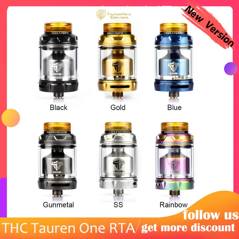 Achat 2019 plus récent vape réservoir THC Tauren un RTA 24mm simple bobine 4.5ml bulle Tube e cigarette réservoir vs THC Tauren RDTA vapeur envie