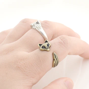 

Fashion Fox Ring Adjustable Lovely Anel Boho Brass Metal Knuckle Couple Rings For Women Men Gift For Best Friends Jewelry