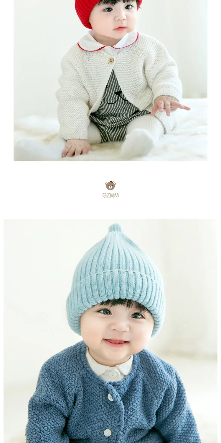 Newborn Baby Knitted Hat Baby Girl Boy Cute Winter Hats For Girls Warm Thick Caps Child Beanies Kids Hat For 3-12 Month GH661