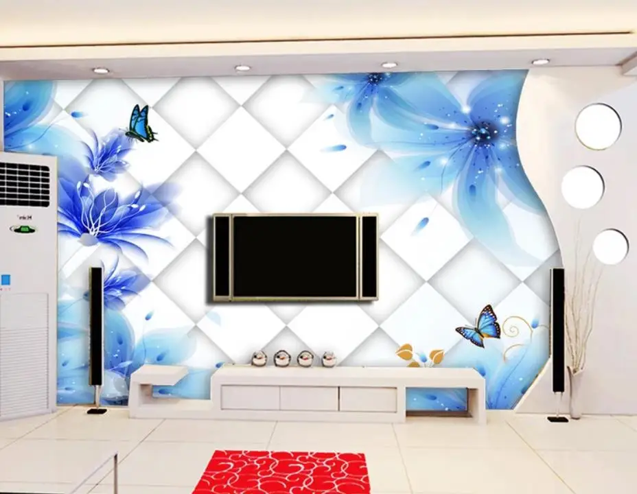 modern wallpaper walls Blue lily 3D TV background wall mural 3d wallpaper 3d wall papers for tv backdrop modern wallpaper walls Blue lily 3D TV background wall mural 3d wallpaper 3d wall papers for tv backdrop
